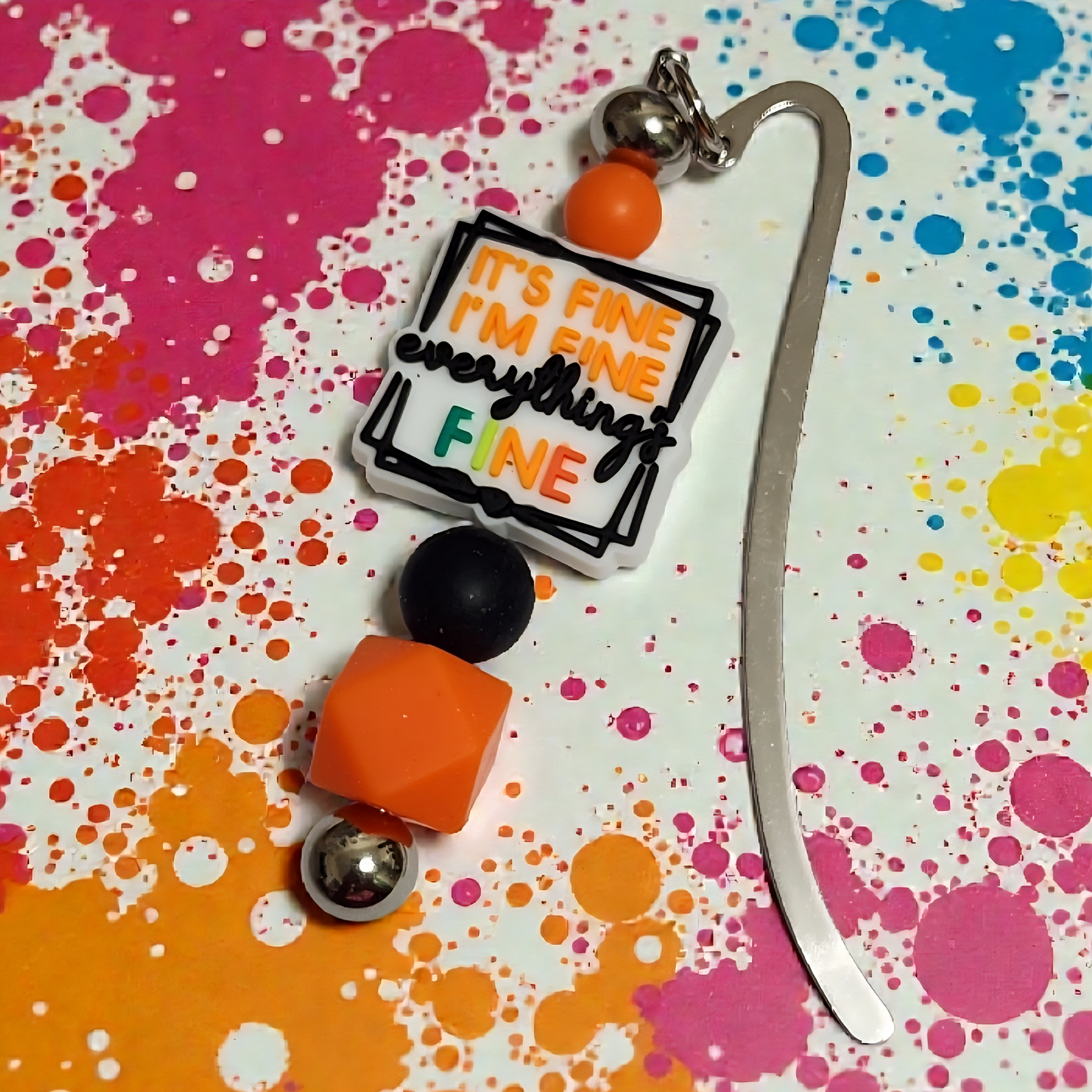 “It’s Fine, I’m Fine” Beaded Bookmark
