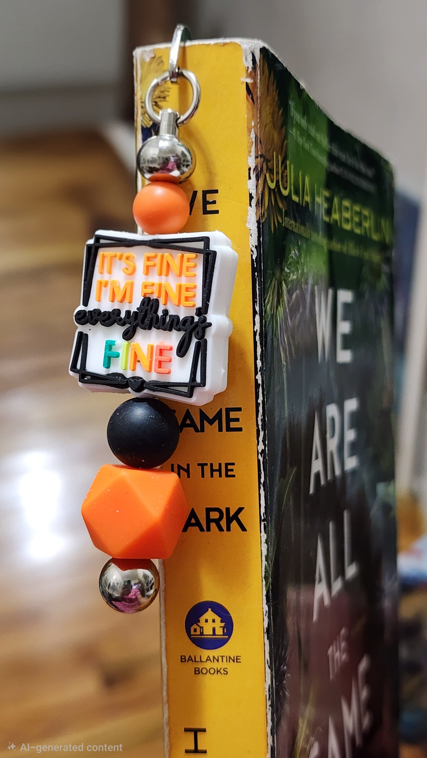 “It’s Fine, I’m Fine” Beaded Bookmark